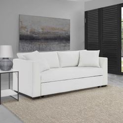 White Costco Convertible Couch (Sofa Bed) 