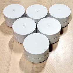 6 Google Wi-Fi Mesh Router System (5 + 1 Snow model) + 6 Wall Mounts + LAN Cable
