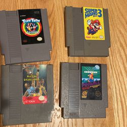 NES Games, Super Mario Bros. 3, Tiny Toon Adventures, All-Pro Basketball, Pinball