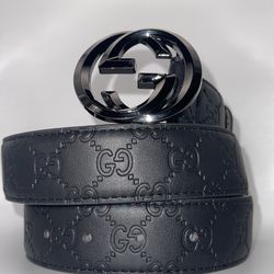 Gucci Black Leather Belt Size 32-36