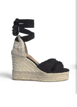 Castañer Black Espadrille Wedges