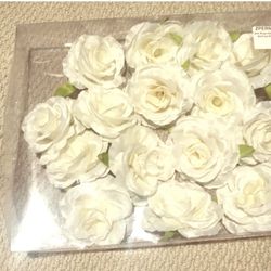 Floral Decor -15 Silk Rose Heads Floral decor- Artificial white Flowers Looks Real! 3 1/2” Each 
