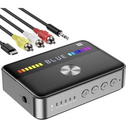 M13 RGB Bluetooth 5.3 Audio Receiver Transmitter, Bluetooth Audio Adapter for Old Home Stereo/Speakers TV with Display, USB, RCA, 3.5mm AUX, DAC, Coax