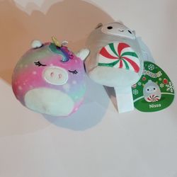 2 Small Squishmallows 