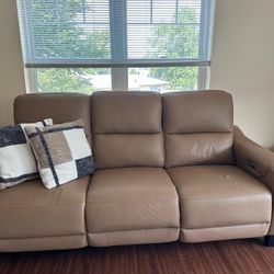 3 Seater Leather Electric Recliner Couch 