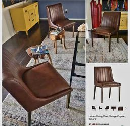 Halden Vintage Accent Cognac Chairs 