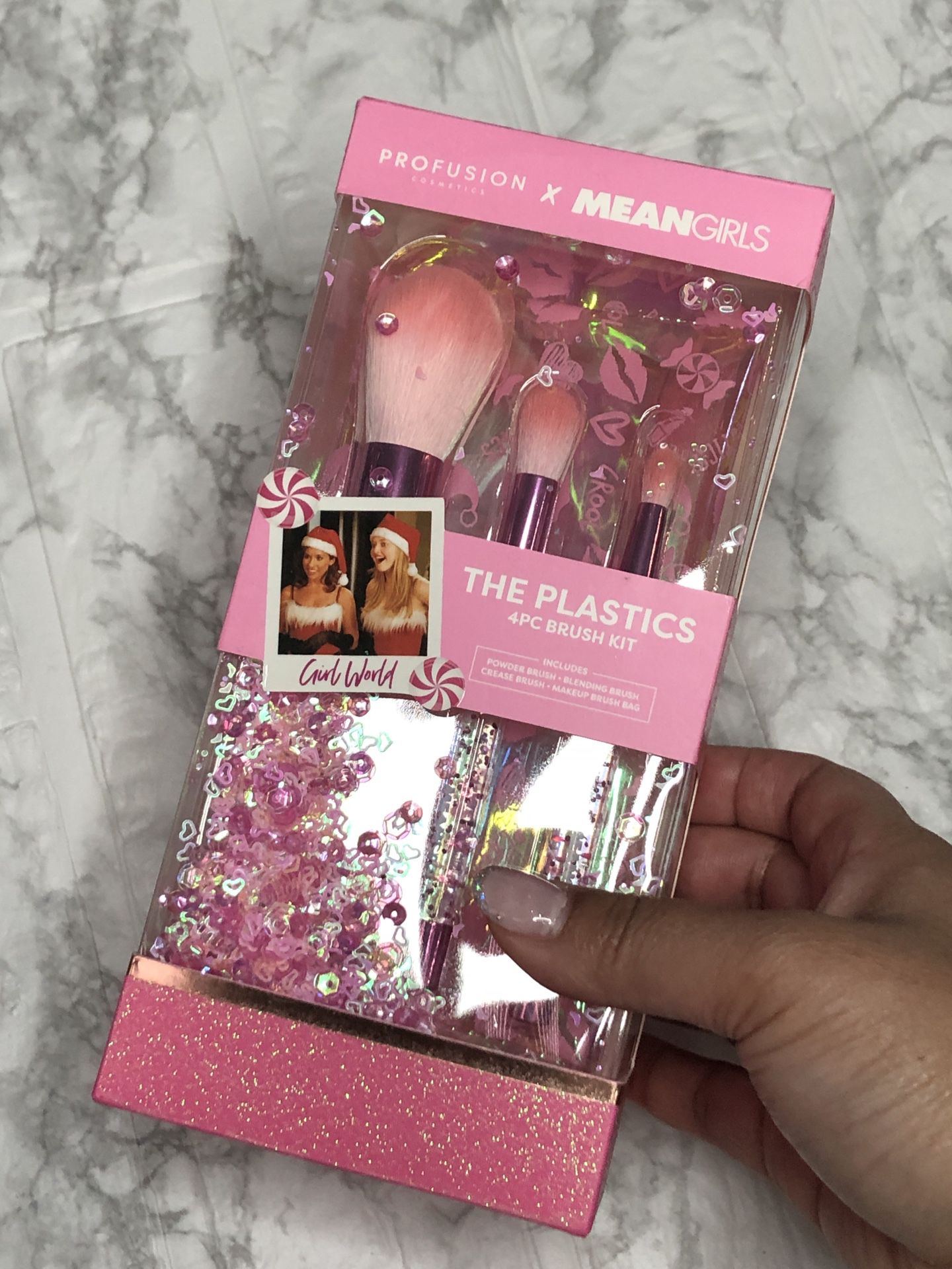 💅🏽Profusion Cosmetics NEW Mean Girls THE PLASTICS BRUSH SET with Makeup Bag HTF 