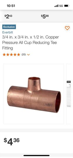 Copper Reducing Tee Fitting