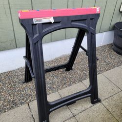 31" PVC Folding Sawhorse, 350 lb Capacity