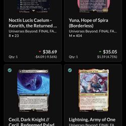 Assorted Final Fantasy Magic The Gathering