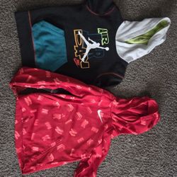 Nike Hoodie Sz 8 Boys SM, JORDAN SZ 8, Adidas Rain JACKET Sz M. Shoes Sz 2 1/2 