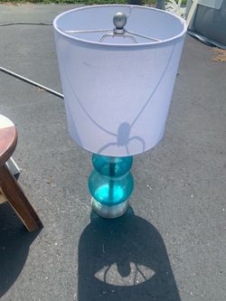 Blue glass lamp