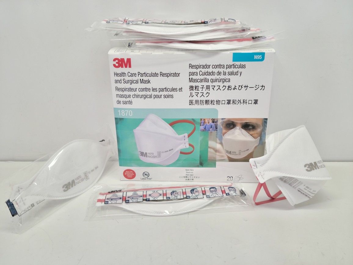 3M N95 1870 Size Health Care Particulate Respirator Surgical Face Mask 20 Masks