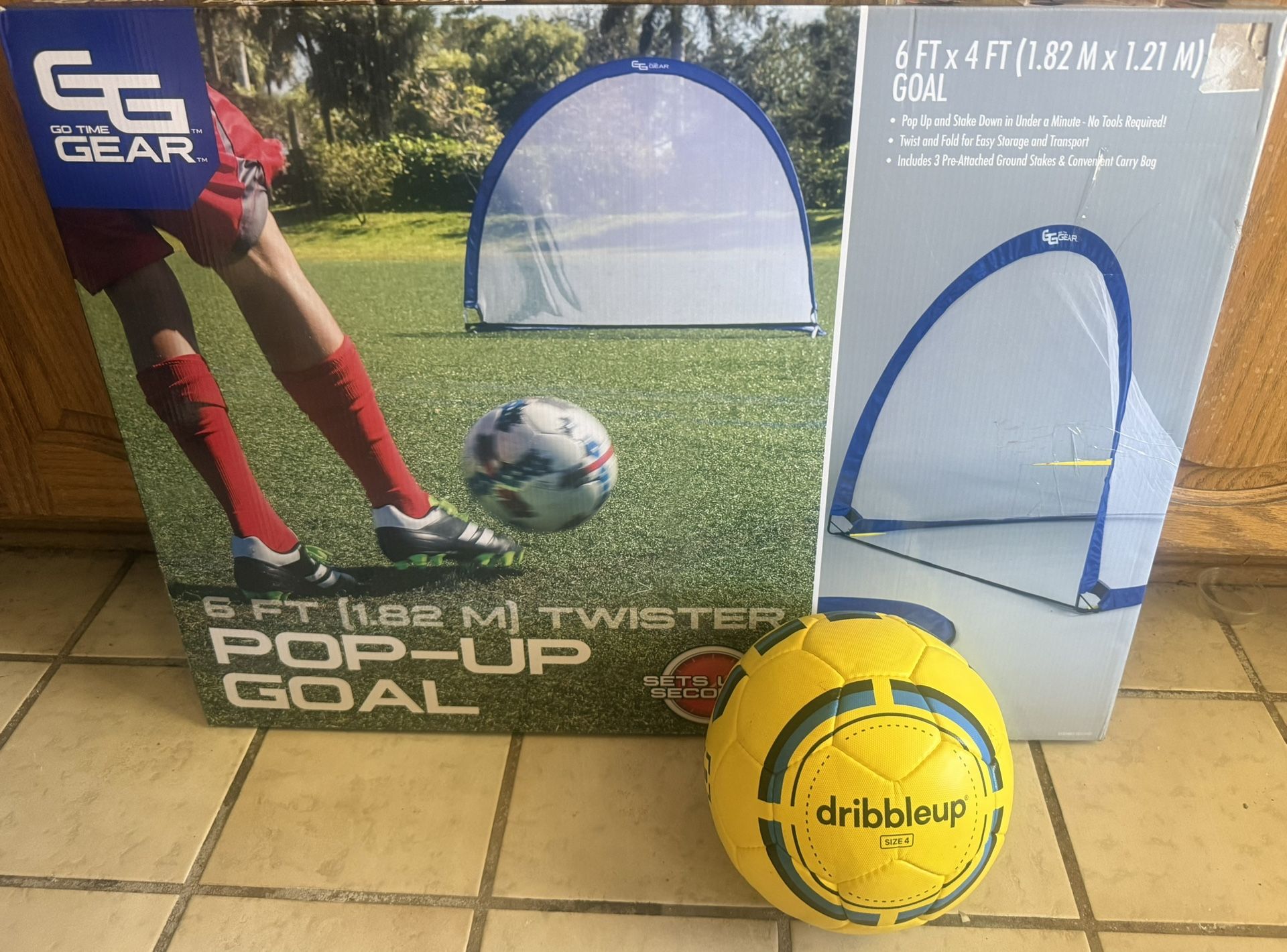 Kids Soccer Setup 6ft Net & Dribble up Ball