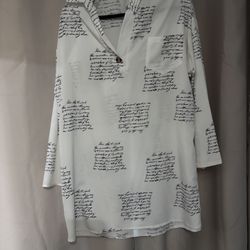 Elegant Long Sleeve White Tunic 