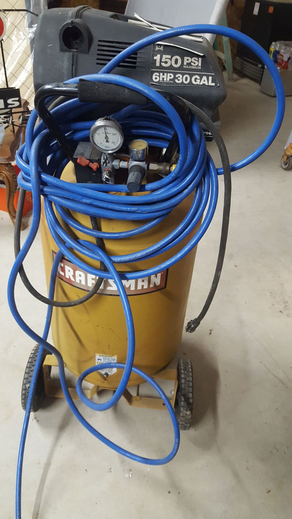 6 hp 30 gallon air compressor ( parts only )