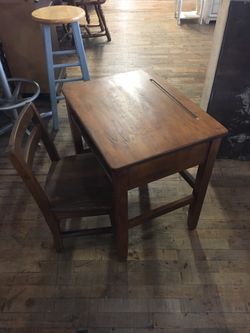 Old school desk and chair