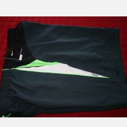 MENS NIKE SHEDS WATER SWIM SUIT DK GRAY WHT & NEON GREEN XL NEW