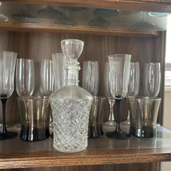 Vintage glass bar set