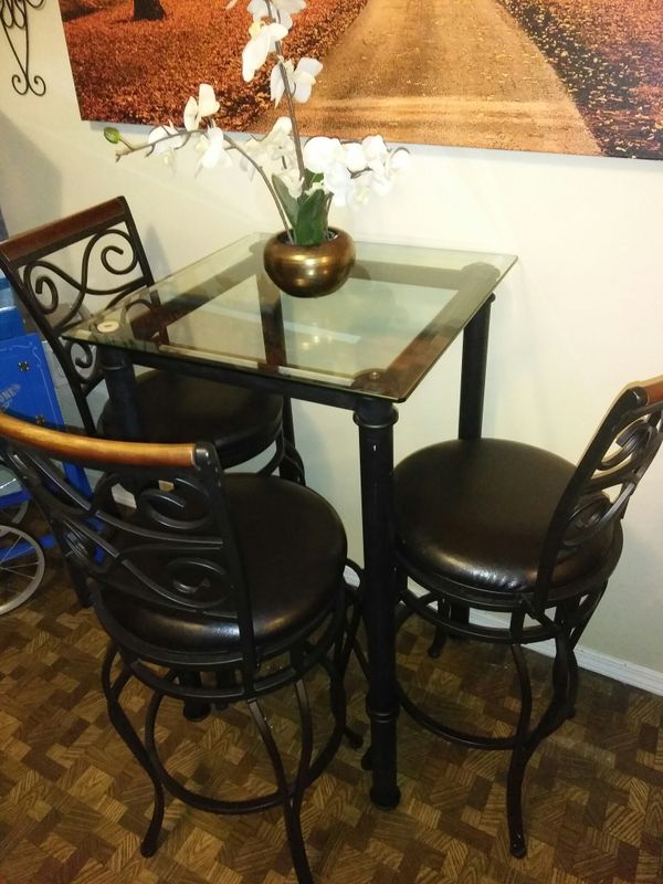 Beautiful Glass Wrought Iron Pub Height Furniture In Broken Beautiful Glass Wrought Iron Pub Height Furniture In Broken Arrow Ok Offerup