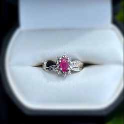 Jewelry 10k solid white gold rose quartz 0.4CTW ring sz 5.00