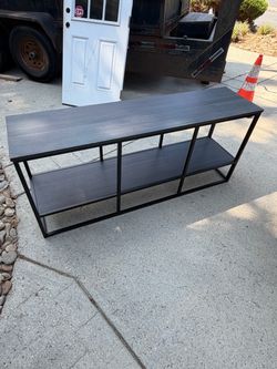 Dark Wood and Metal TV Console Table