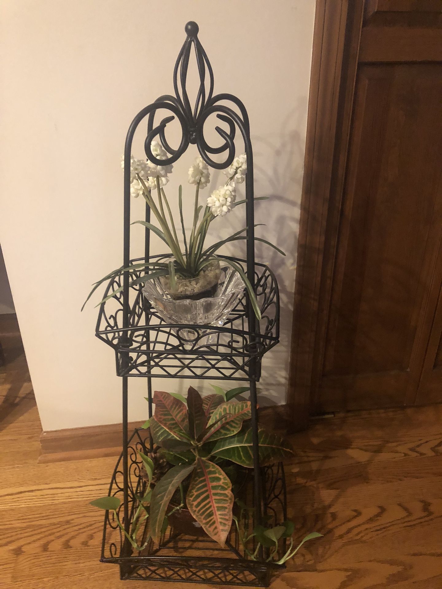 Two Tier Wrought Iron Plant Stand