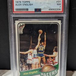 1979 Topps Basketball Card #31 ALEX ENGLISH Indiana Pacers RC Rookie PSA 7 NM