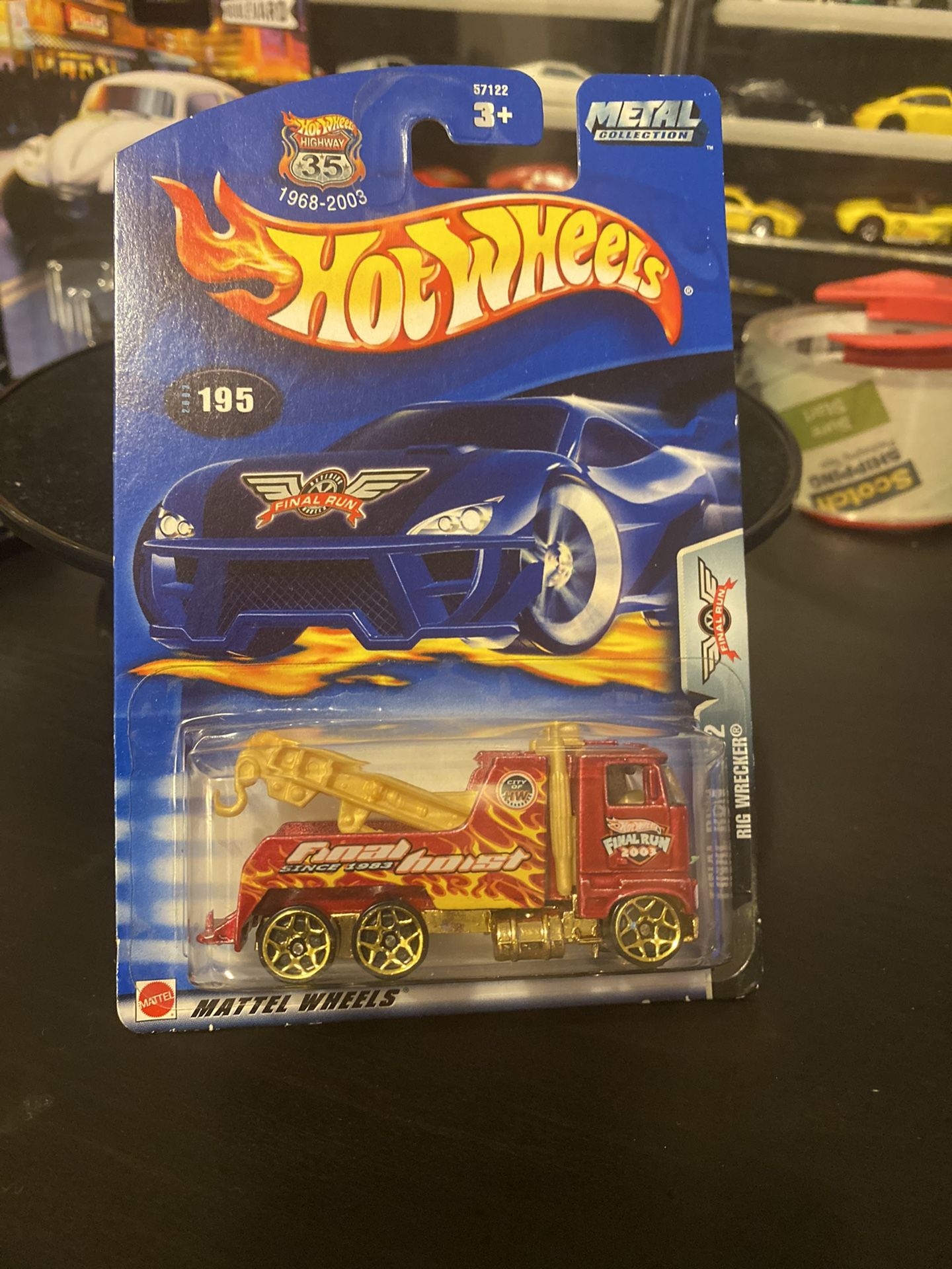 Hot Wheels final run Rig Wrecker with gold wheels. New