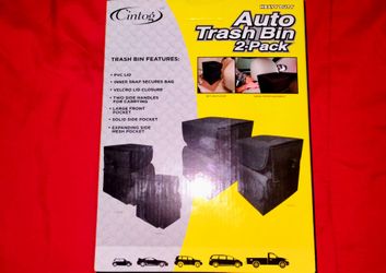 New heavy duty auto trash bin 2-pack