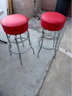 Red Stools - 31”H x 14”W - $100 for both