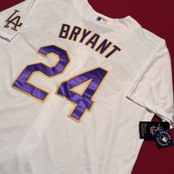 NEW LA DODGERS KOBE BRYANT Jersey BLACK #8 #24 Throwback Hardwood Heritage