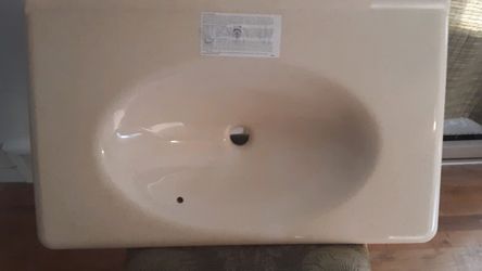 Bathroom solid piece sink