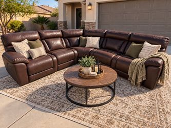 Gorgeous 100% Leather Ashley Furniture Power Sectional - Delivery Available