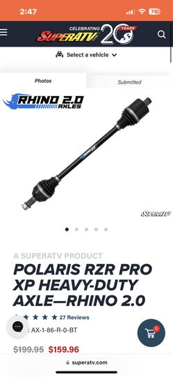 RZR PRO XP Cv Axle