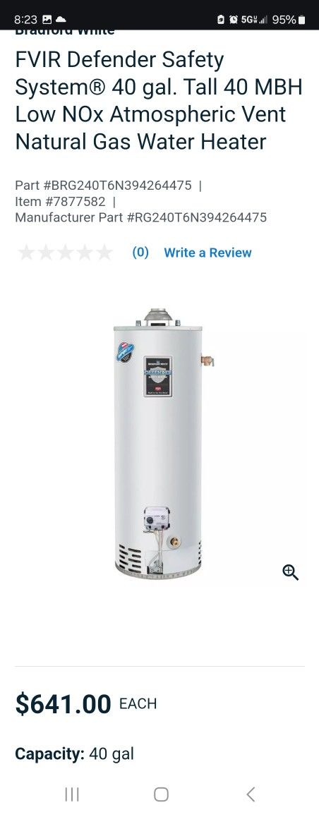 40 Gal Bradford White