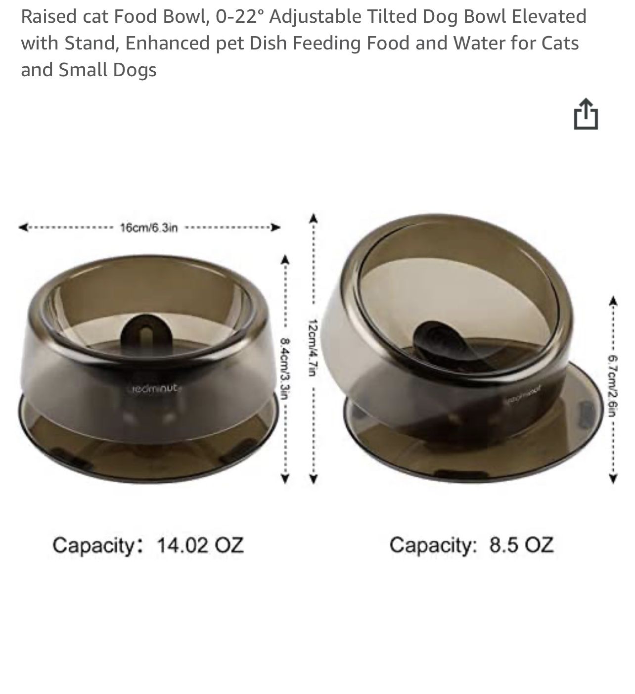 Raised/Tilted Per Water/Food Bowl 