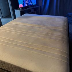 IKEA queen mattress + frame + sheet