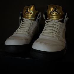 Air Jordan 5 Olympic White gold 