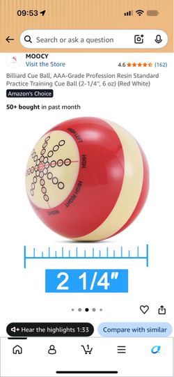 MOOCY AAA-Grade Billiard Practice Cue Ball