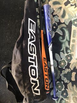 Easton bag with 2 bats