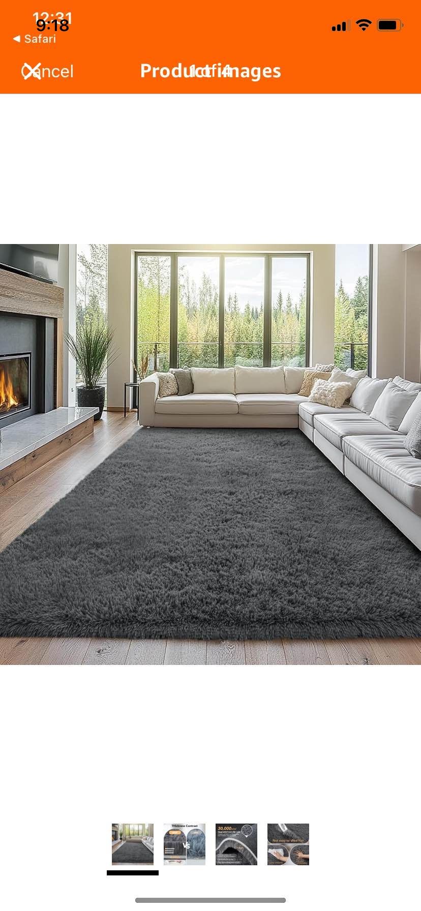 10x12 Living Room Rugs Area Rugs: Large Grey Shag Area Rugs for Living Room- 10x12 Big Shaggy Rugs- Gray Soft Indoor Carpets for Bedroom (Grey) Retail