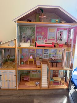 KidKraft Grand View Mansion Wooden Dollhouse with EZ Kraft Assembl