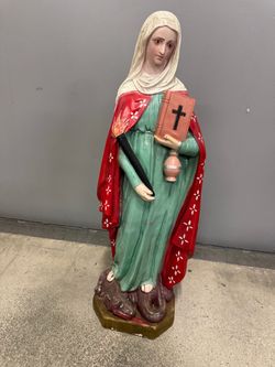 Vintage Catholic Female Saint Religious Statue