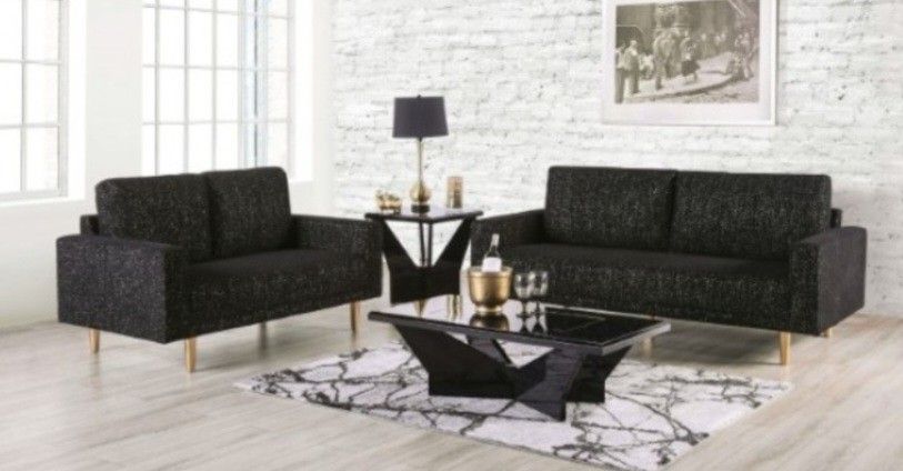 Brand New Black Modern Style Sofa & Loveseat