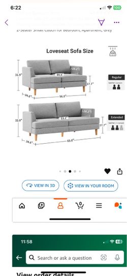 Love Seat Light Gray 56”