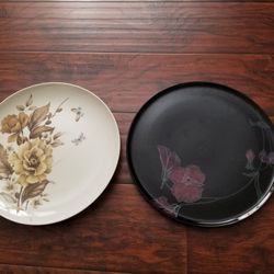 Set of 2 Large Flower Plates