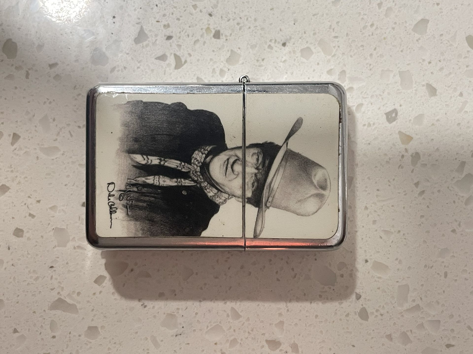 Vintage Victor Chrome John Wayne Zippo 