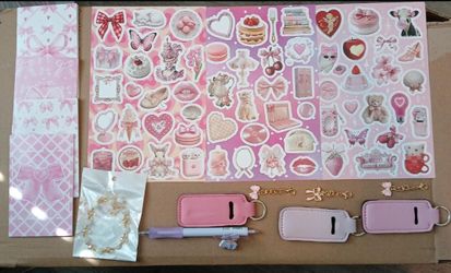 Bundle Of Stickers, Small Notebooks & Keychains