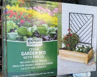 Garden bed with trellis